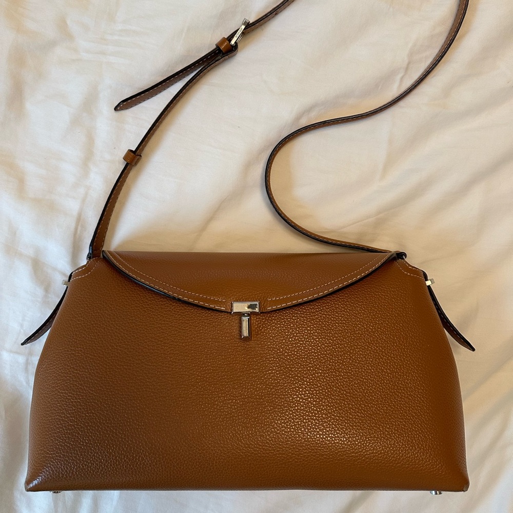 Toteme T-Lock Leather Top Handle Bag